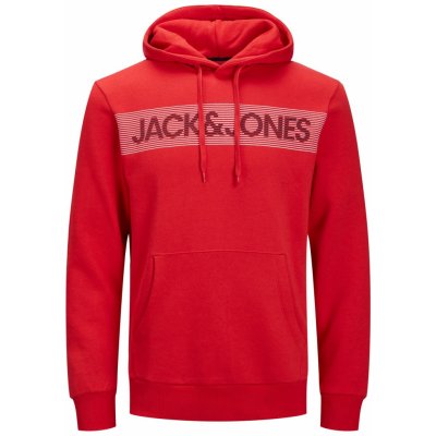 Jack and Jones Mikina Corp Logo Standard Fit červená – Zboží Mobilmania