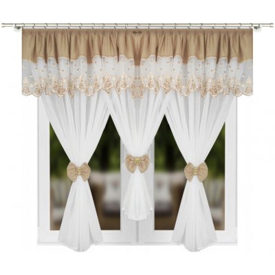 Fliying Dekorační sada Laura béžová/bílá 400x150 cm – Zboží Dáma