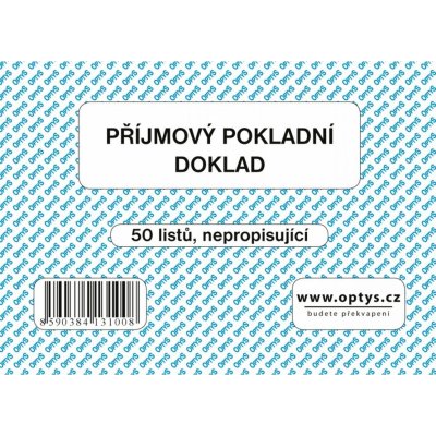 Optys 1310 Příjmový doklad jednoduchý A6 50 l. – Zboží Mobilmania