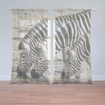 Záclony Zebry u vody: 2 ks - 150x250 cm - Sablio – Hledejceny.cz