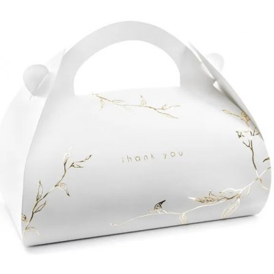 PartyDeco PartyDeco Krabice na výslužku - Thank you - zlatá – Zboží Dáma