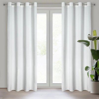 Design 91 ZATEMŇOVACÍ ZÁVĚS NA KROUŽCÍCH ROSA 140X250 CM BÍLÁ – Hledejceny.cz