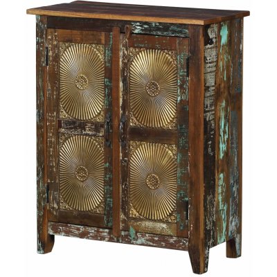 Sanu Babu Skříňka z recyklovaného dřeva mosazné kování 82x40x100cm – Zboží Dáma