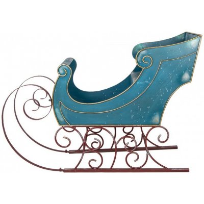 Clayre & Eef Veliké modré kovové sáně Christmas Sleigh - 137*50*98 cm – Hledejceny.cz