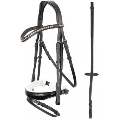 BR Uzdečka PREMIERE Brest se švédským nánosníkem černá/bílá – Zboží Dáma