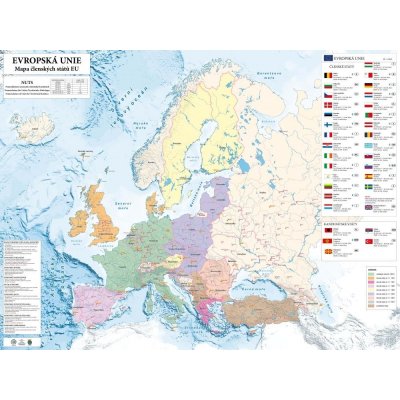 Excart Maps Evropská Unie - nástěnná mapa 165 x 125 cm Varianta: bez rámu v tubusu, Provedení: laminovaná mapa v lištách – Hledejceny.cz