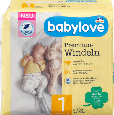 Babylove Premium extra měkké 1 Newborn 2-5 kg 28 ks od 100 Kč - Heureka.cz