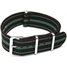 NATO Strap Černá / zelená NTS035 šíře