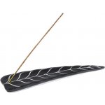 Mani Bhadra Stojánek na vonné tyčinky Úzký list černý mastek 25 x 6,5 cm – Hledejceny.cz