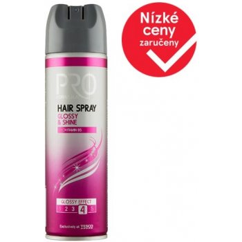 Tesco Pro Formula Glossy & Shine lak na vlasy 250 ml