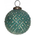 Clayre & Eef Zeleno-stříbrná skleněná ozdoba koule Ø7*7 cm – Hledejceny.cz