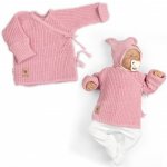 Baby Nellys Kojenecký svetřík rostoucí na zavazování na boku růžový – Zboží Dáma