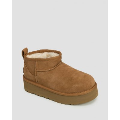 UGG CLASSIC ULTRA MINI PLATFORM dětské semišové sněhule hnědá – Zboží Mobilmania