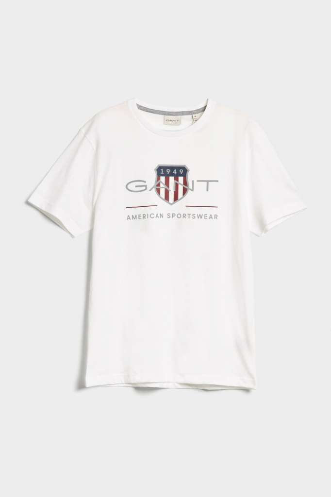 Gant tričko REG ARCHIVE SHIELD SS T-SHIRT bílá