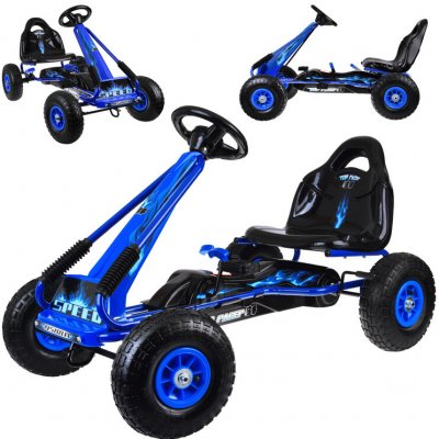 Jokomisiada Šlapací sportovní motokára s nafukovacími koly modrá – Zbozi.Blesk.cz