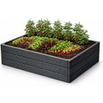 Prosperplast Vyvýšený záhon BASE WOODY 75,6 cm antracit – Hledejceny.cz