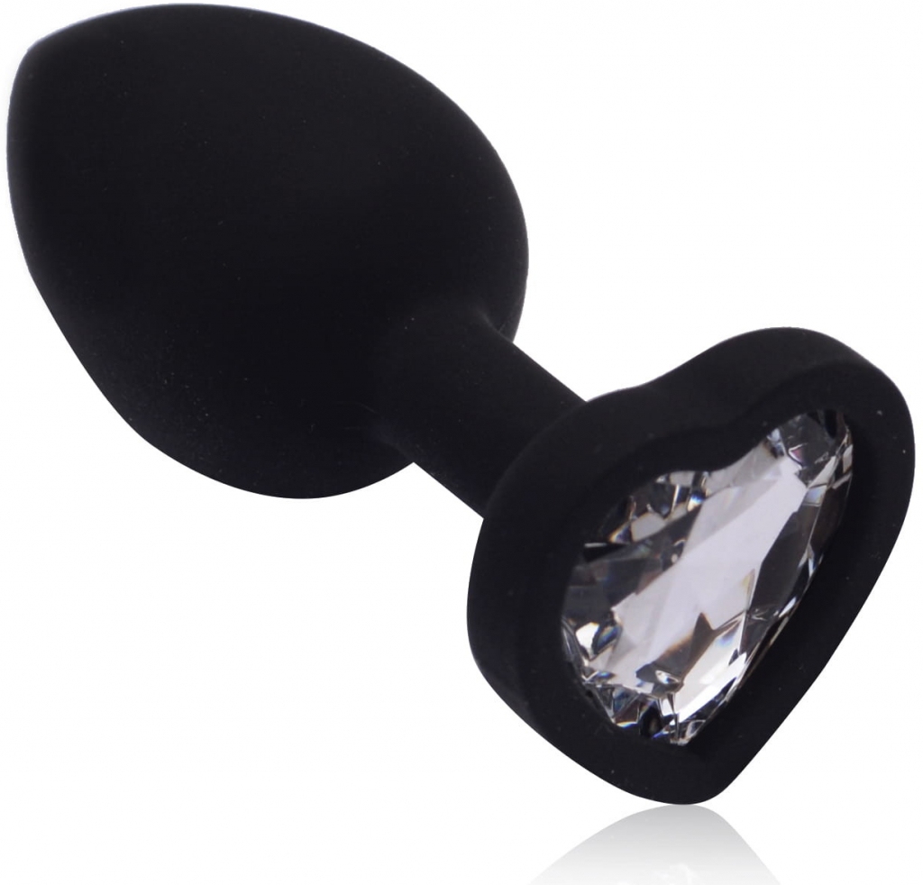 Lolo silikonový anální kolík s bílým diamantem srdíčko černý od 129 Kč -  Heureka.cz