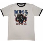 CurePink pánské tričko Kiss Alive In '77 KISSTS38MW bílá – Hledejceny.cz