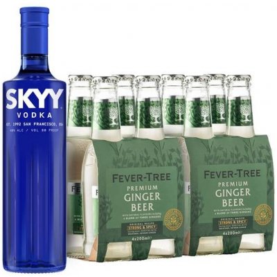 Skyy Vodka 40% 0,7 l a Fever-Tree Ginger Beer 8 x 0,2 l (set) – Hledejceny.cz