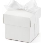 PartyDeco Krabička na svatební mandle bílá s mašličkou 10 ks - krabičky na svatební mandle – Hledejceny.cz