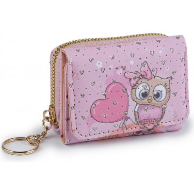Mini peněženka dětská 7x8,5 cm Varianta: 19 růžová sv. sova, Balení: 1 ks – Zboží Živě