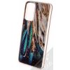 Pouzdro a kryt na mobilní telefon Samsung 1Mcz Gold Glam Peří Skinny TPU Samsung Galaxy M13 4G, Galaxy M23 5G hnědé tmavě zelené