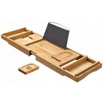 SONGMICS Podnos na vanu bambusový přírodní 75-109cm – Zboží Dáma