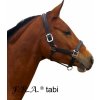 Ohlávky a vodítka pro koně F.R.A. Ohlávka kožená Tabi černá šedá