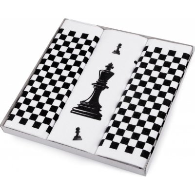 Pánský kapesník / dárková kazeta, barva 2 bílá šachy – Sleviste.cz