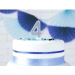 PartyDeco Narozeninová svíčka 4 stříbrná stříbrná 7 cm – Zboží Dáma PartyDeco Narozeninová svíčka 4 stříbrná stříbrná 7 cm – Zboží Dáma