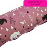 Šátek Lesní zvěř na jahodové – Zboží Dáma