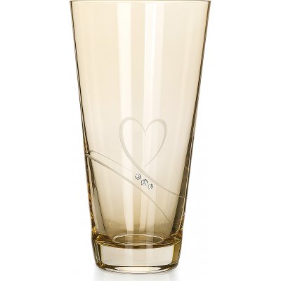 Diamante skleněná váza Romance Amber Conical s krystaly Swarovski 25 cm – Hledejceny.cz