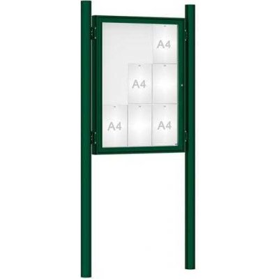 PROCITY Venkovní vitrína model 1000 9 x A4, zelená, včetně sloupků | Zboží Auto