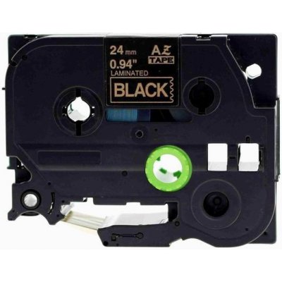 Alternativní páska Brother TZ-354 / TZe-354, 24mm x 8m, zlatý tisk / černý podklad – Zboží Živě