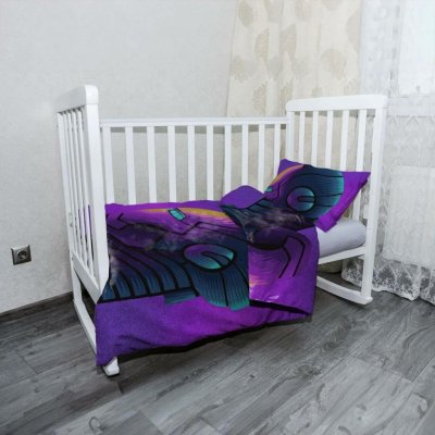 Sablio Mikroplyšové dětské povlečení do postýlky Iron Man Helma na fialové 100 x 135 cm 40 x 60 cm – Sleviste.cz