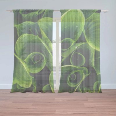 Záclony Zelené listy: 2 ks - 150x250 cm - Sablio – Hledejceny.cz
