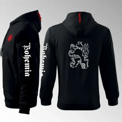 mikina s kapucí a potiskem Bohemia 3MZ černá – Zboží Dáma