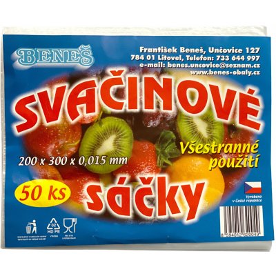 Beneš 4001 Sáčky svačinové 200 x 300 mm, 50 ks – Hledejceny.cz