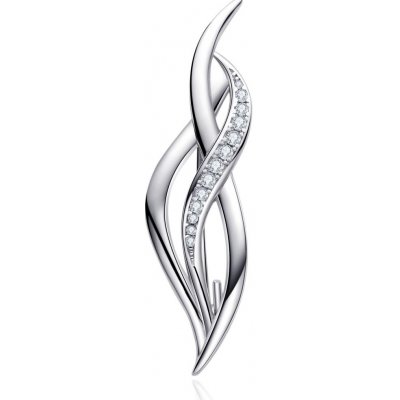 Gaura stříbrná brož se zirkony NB-8501 – Zboží Mobilmania