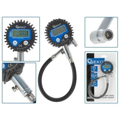 GEKO Manometr digitální na měření tlaku pneu, 0-13,8bar – Hledejceny.cz