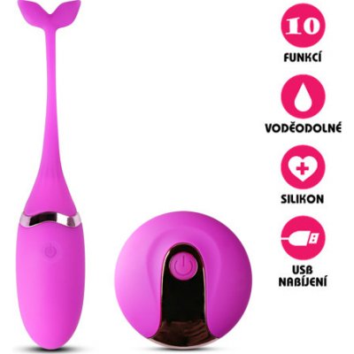 VšeNaSex.cz Bezdrátové vibrační vajíčko USB Purple Whale – Zboží Dáma