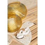Žlutá skleněná kulatá váza Stripes S - Ø15*12,5 cm - J-Line by Jolipa – Hledejceny.cz