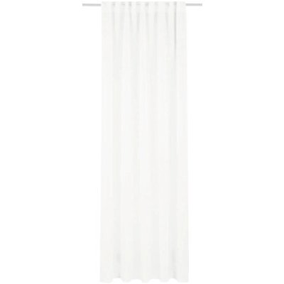 Závěs s řasící páskou se strukturou travního lnu bílý 245 x 135 cm – Hledejceny.cz