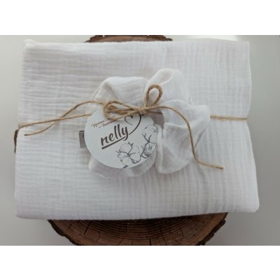 Nelly mušelínová šála s gumičkou bílý – Zboží Mobilmania