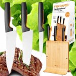 Fiskars Functional Form Bambusový blok 3 nože 1057553 – Zboží Dáma