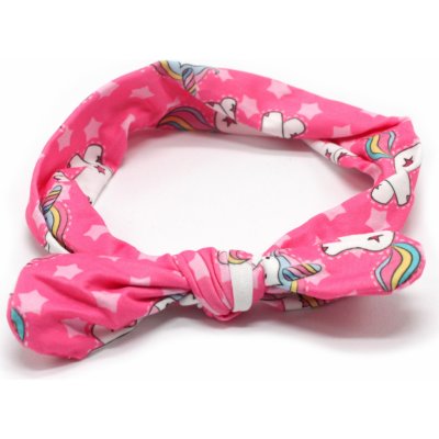 Dětská látková čelenka s potiskem Barva: světle růžová – Sleviste.cz