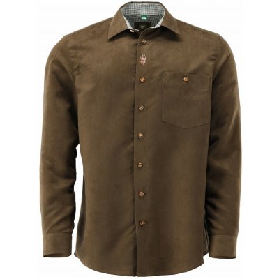 Pánská myslivecká košile Trachten hnědá – Zboží Dáma