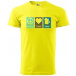 Dobrý Triko pánské tričko Peace Love beer Citrónová – Hledejceny.cz