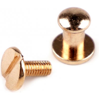 Sedlářský nýt šroubovací Ø6 mm - (9 mm) růžové zlato (10 pár) – Zboží Mobilmania