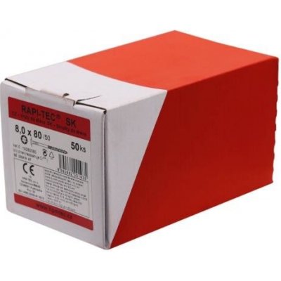 HPM TEC RAPI-TEC SK 8,0x80/50+R (balení 50 ks) - stavební vruty do dřeva, polozávit, pozink, talířová hlava, TORX T40 – Hledejceny.cz
